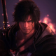 Clive looks downwards while standing in fire.